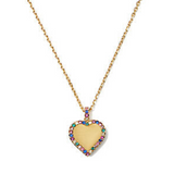 Take Heart Pendant in Gold & Multi CZ