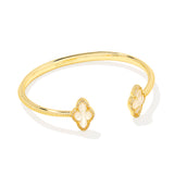 Abbie Pave Frame Cuff Bracelet in Gold & Mother of Pearl