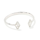 Abbie Pave Frame Cuff Bracelet in Silver & Mother of Pearl