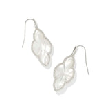 Abbie Pave Frame Drop Earrings in Silver