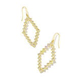 Kinsley Open Frame Earrings in Gold & CZ