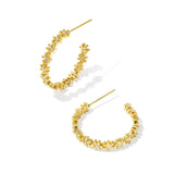 Nydia Hoop Earrings in Clear & Gold