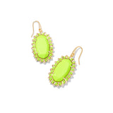 Dani Color Burst Frame Earrings in Gold & Chartreuse Magnesite