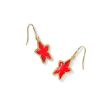 Ada Star Drop Earrings in Red Illusion & Gold