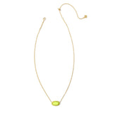 Elisa Color Burst Frame Pendant in Gold & Chartreuse Magnesite