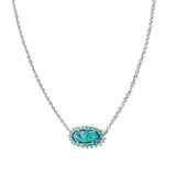 Elisa Color Burst Frame Pendant in Silver & Aqua Magnesite