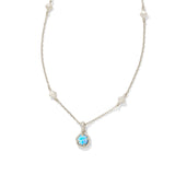 Rocksbox Exclusive Nola Pendant Necklace in Silver and Blue Kyocera Opal