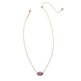 Elisa Color Burst Frame Pendant in Gold & Violet Magnesite