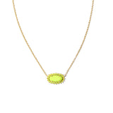 Elisa Color Burst Frame Pendant in Gold & Chartreuse Magnesite