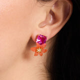 Brighten Up Statement Studs in Pink & Orange