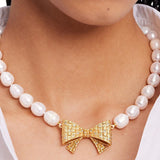 Wrapped with a Bow Pearl Necklace