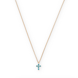 Laney Cross Necklace in Seafoam