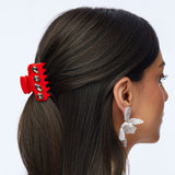 Mini Crystal Claw Clip in Red