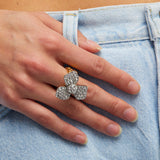 Pave Trillium Stretch Ring