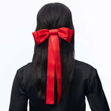 Jane Bow Barrette in Crimson