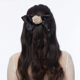 Crystal Pave Rose Bow Barrette