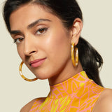 Bold Hoops in Mango Tortoise