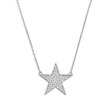 You Are My Shining Star Pave Pendant Necklace in Silver