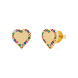 Take Heart Studs in Gold & Multi