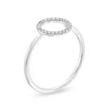 Pave Circle Ring in Silver