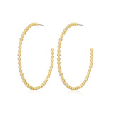 Pave Ball Chain Hoops in Gold