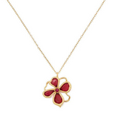 Floral Shimmer Mini Pendant in Gold & Red