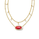 Elisa Pearl Multi Strand Necklace in Bronze Veined Red & Fuschia Magnesite