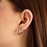 Sterling Silver Huggie Ear Party Set