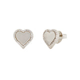 Take Heart Studs in Silver & Pave