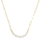 Not Your Basic Graduated Ombre Samantha Tennis Necklace in Clear & Gold