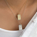 Le Soleil Silver Tarot Card Necklace